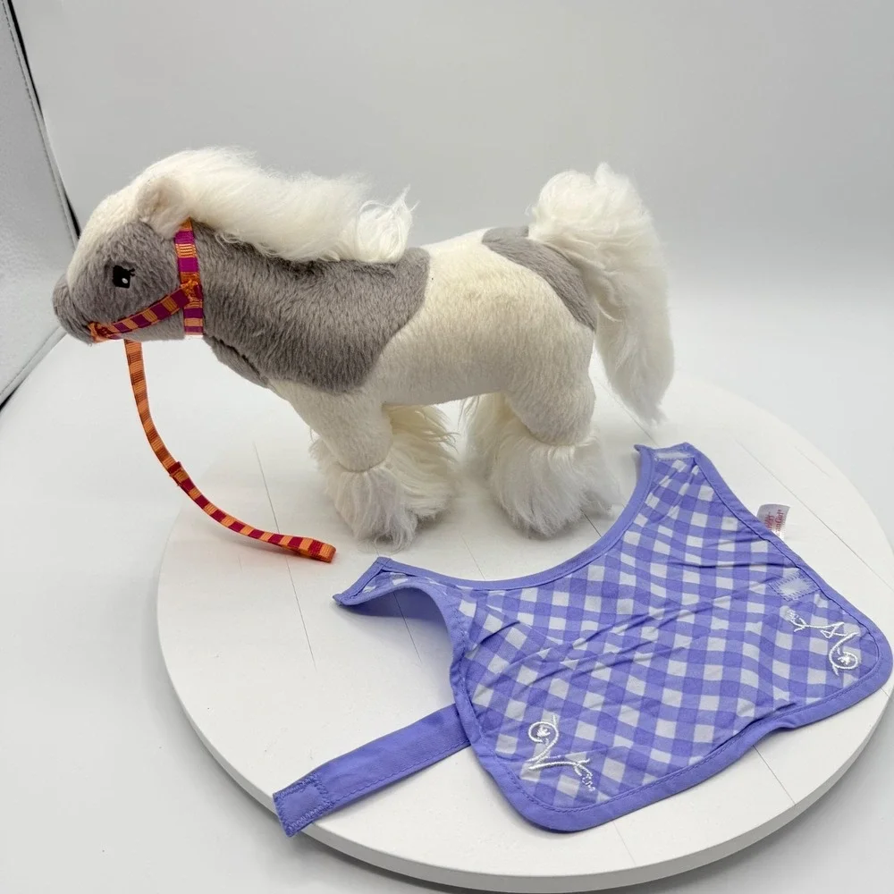 American Girl Doll Wellie Wishers White Gray Shetland Pony Horse Plush Blanket